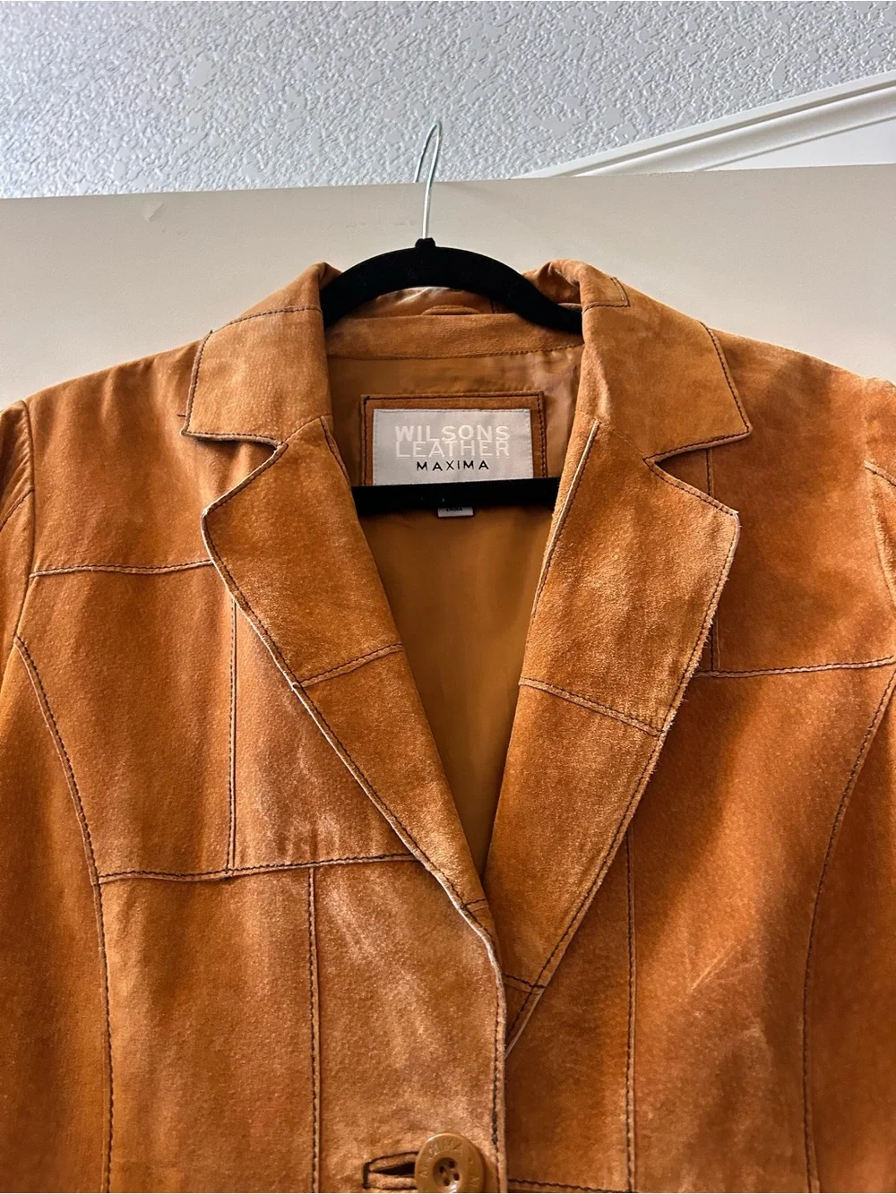 Wilson’s Leather Maxima Suede Patchwork long length jacket. Penny Lane. 70’s. M - Picture 3 of 11